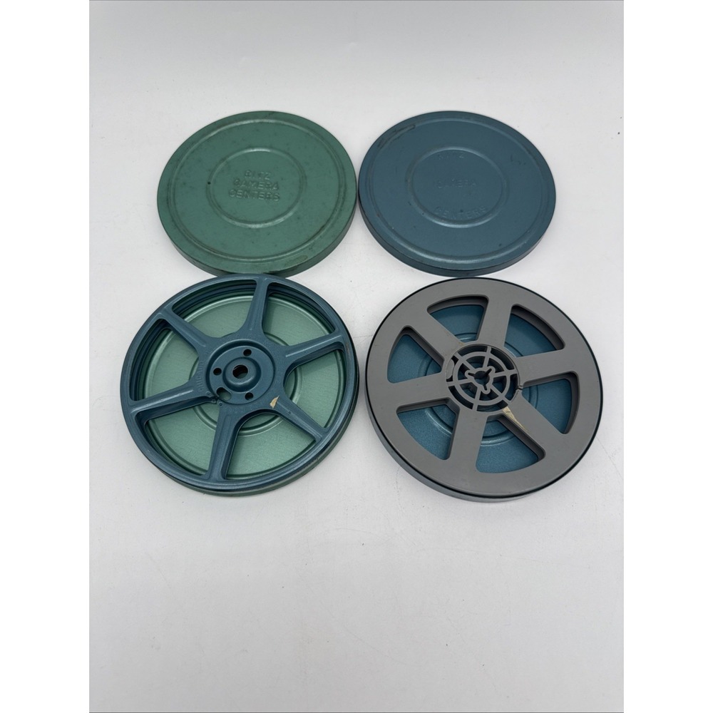 Vintage 5" Ritz Camera Centers Empty Reel & Metal Case Lot of 2